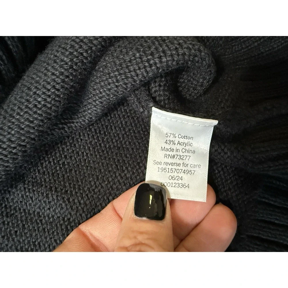 NWT‎ Sonoma Quarter Zip Black Sweater Mens Size XL